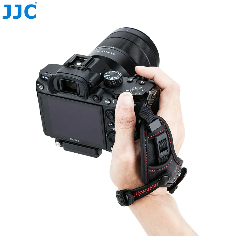 JJC HS-ML1M Canon Nikon Sony Fujifilm Olympus Pentax  Panasonicミラーレスカメラ用マウント付き調節可能なハンドおよびリストストラップ