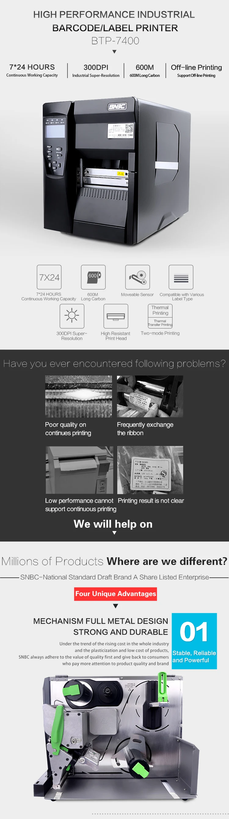 Powerful Mainboard With High Security And Stability Vinyl Wash Care Portable Label Printer Rfid Printer Label