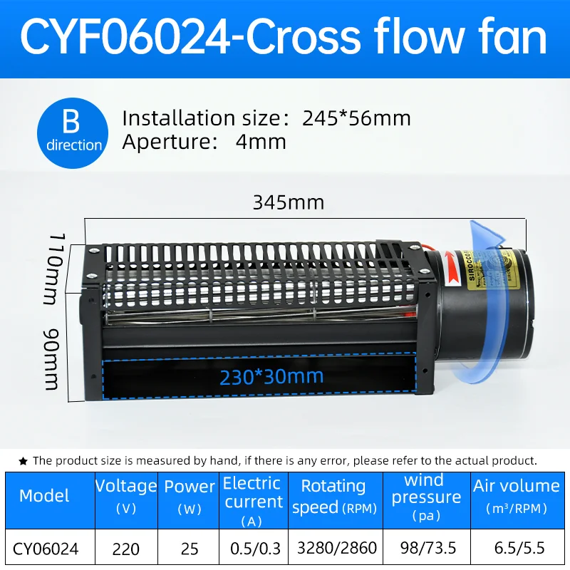 Cross Flow Fan, CYF06024-Cross, 220V - detail 6