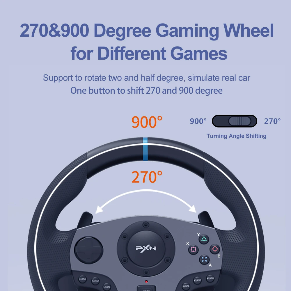 Volant De Jeu Pxn V9,Volant De Simulation De Conduite Pour Xbox,Ps4,Switch,Pc,900 Degrés De