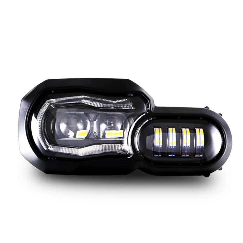 LED Headlight High/Low Beam with halo DRL Assembly Kit and Replacement Headlight For BMW F650GS/F700GS/F800GS/F800R