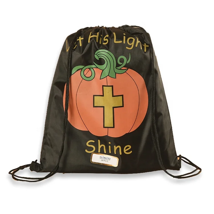 
Promotional 210D polyester custom logo sublimation drawstring shopping bags 