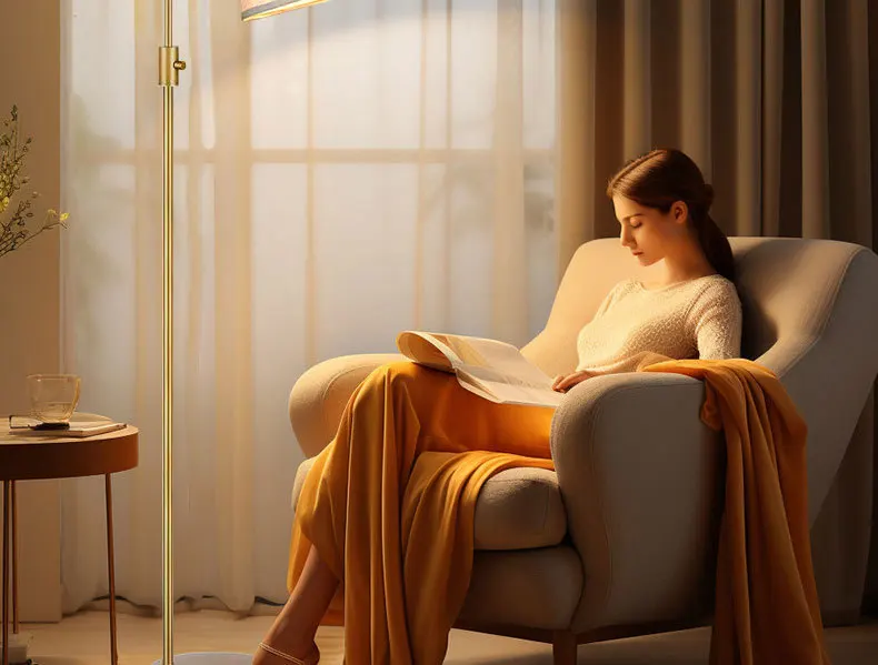 Modern Luxury Living Room Floor Iron Advanced Induction Sofa Corner Bedroom Bedside Table Integrated Night Fish Luring LampCE FCC