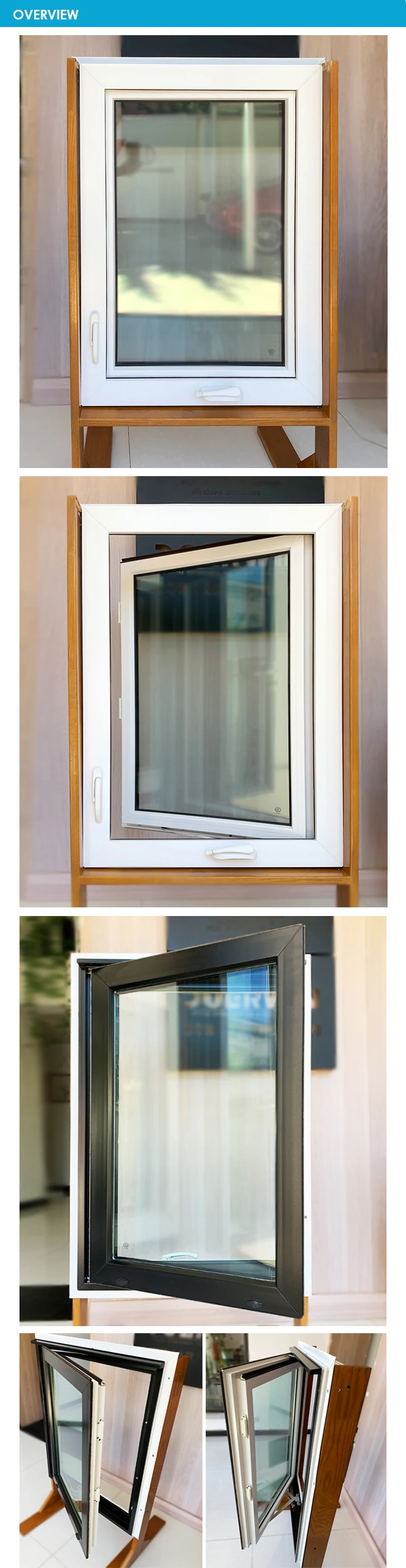 San Francisco push out UPVC awning window outside aluminum awnings outdoor wooden
