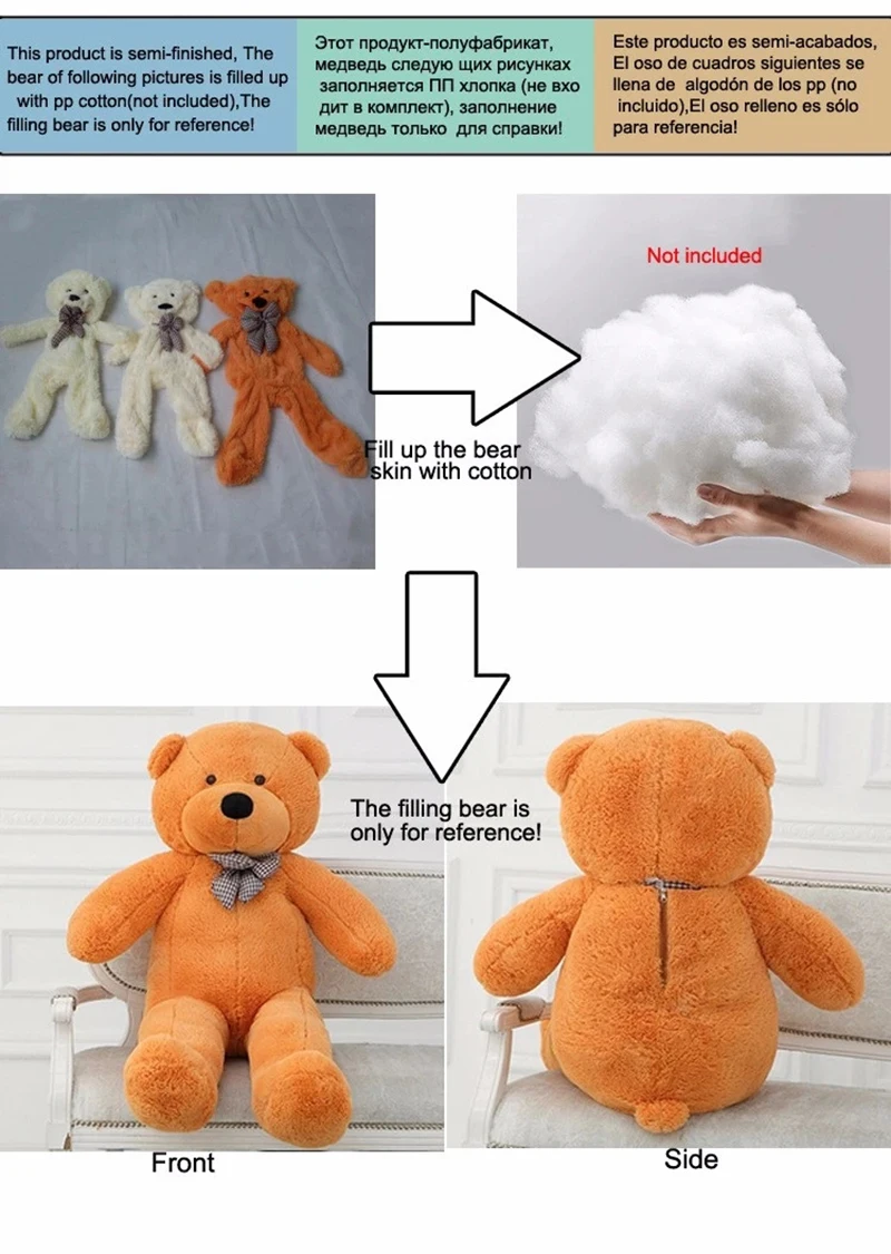 unstuffed teddy bear skins