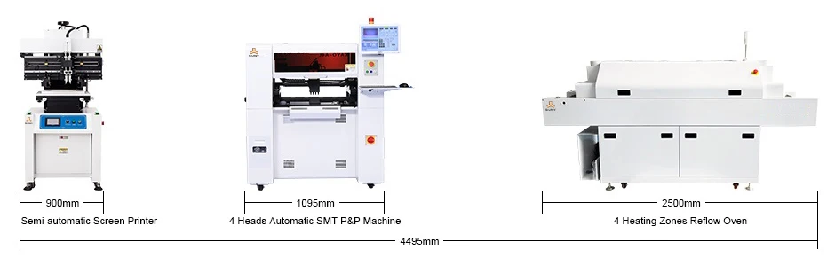 Factory Direct Supply SMT Production Line Consists of Pick and Place Machine , Reflow Oven and Screen Printer