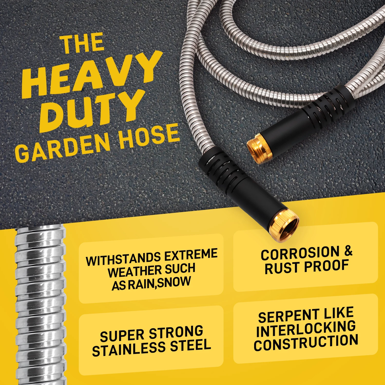 High Quality Heavy Duty Metal Garden Hose Stainless Steel Garden Hose