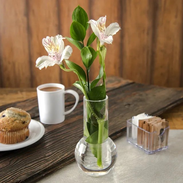 Modern Design Simple Clear Acrylic Flower Vase For Office Restroom