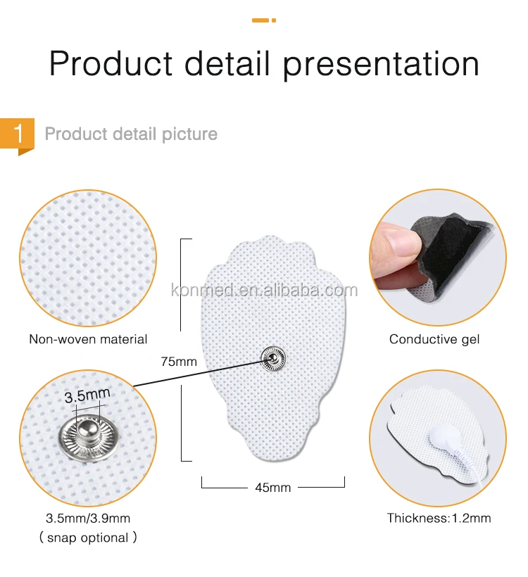 Conductive Silicone Rubber Electrode Tens Unit Electrode Pads For Tens