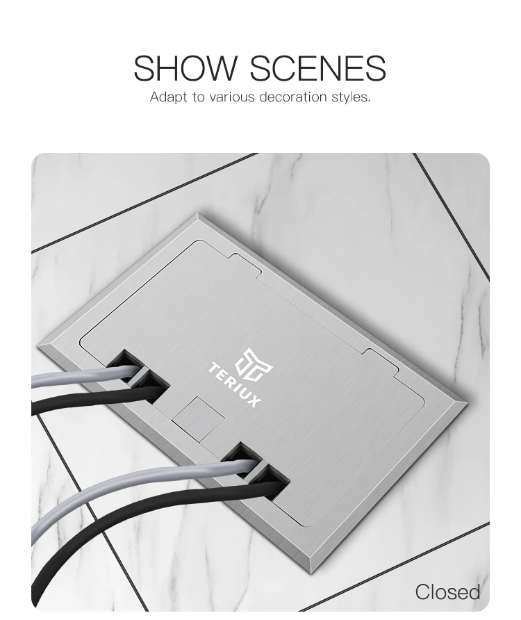 Small commercial open type stainless steel multifunctional floor socket box