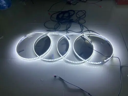 White LED Wheel Well Lights Double Row White Rim Lights Solid color for car (set of 4)