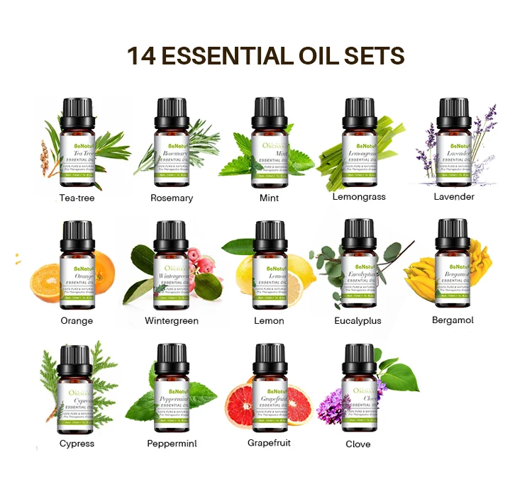 High Quality Essential Oil Set Aromatherapy 14 *10ml Pure Tea Tree ...