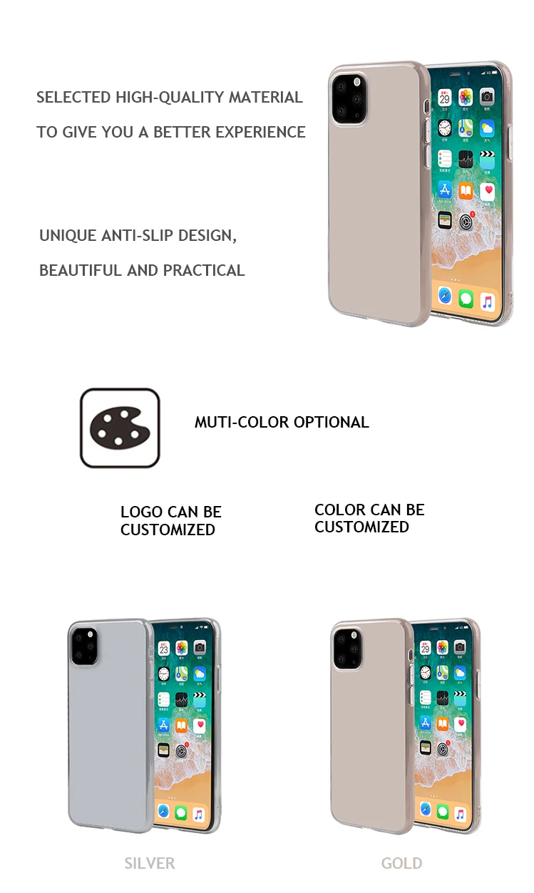Custom printed shockproof transparent universal phone case back cover for smart phone