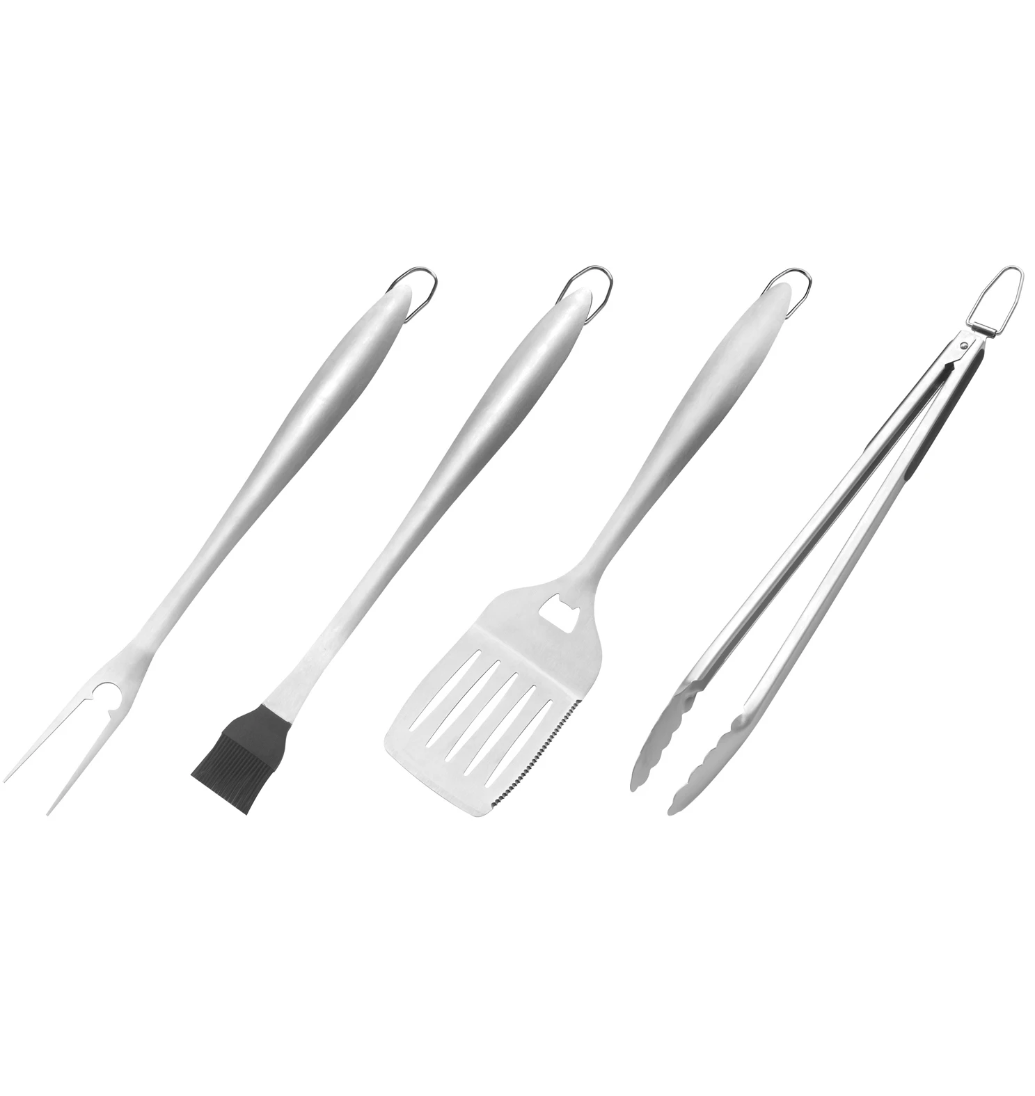 18 Inch Heavy Duty Bbq Grilling Tools Set Extra Thick Stainless Steel Spatula,Fork,Basting Brush