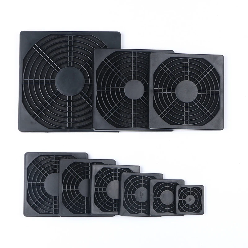 120x120 Plastic Fan Cover With Filter 12cm Dustproof Fan Guard Black