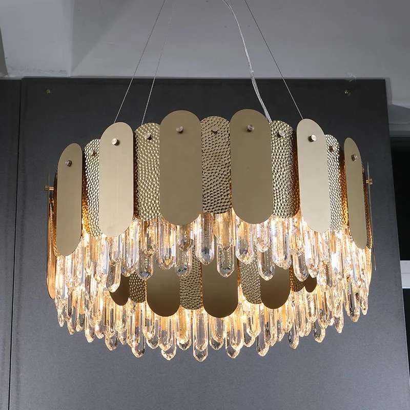 1001 Modern Nordic Luxury Fancy Home Decor Round Golden Globe K9 Crystal Chandelier Lamp led Pendant Light For Living Room