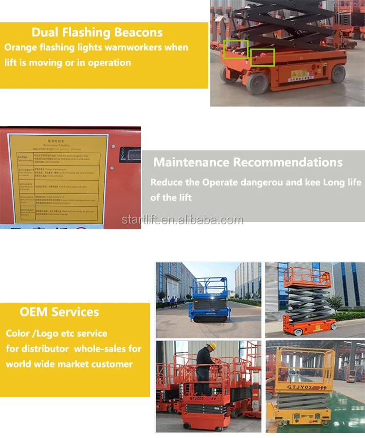 aerial work platform lift table scissor lift mini auto crawler trolley small hydraulic self propelled electric scissor lift