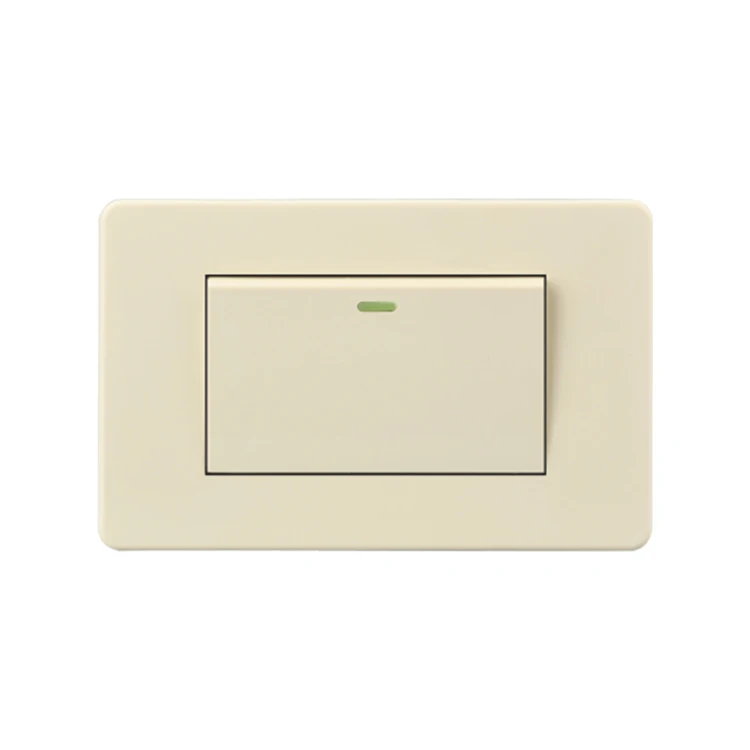 Us Standard 1/2/3 Gang Hotel Electric Light Switch Wall Outlet Switch Home Beige Electric Wall Socket