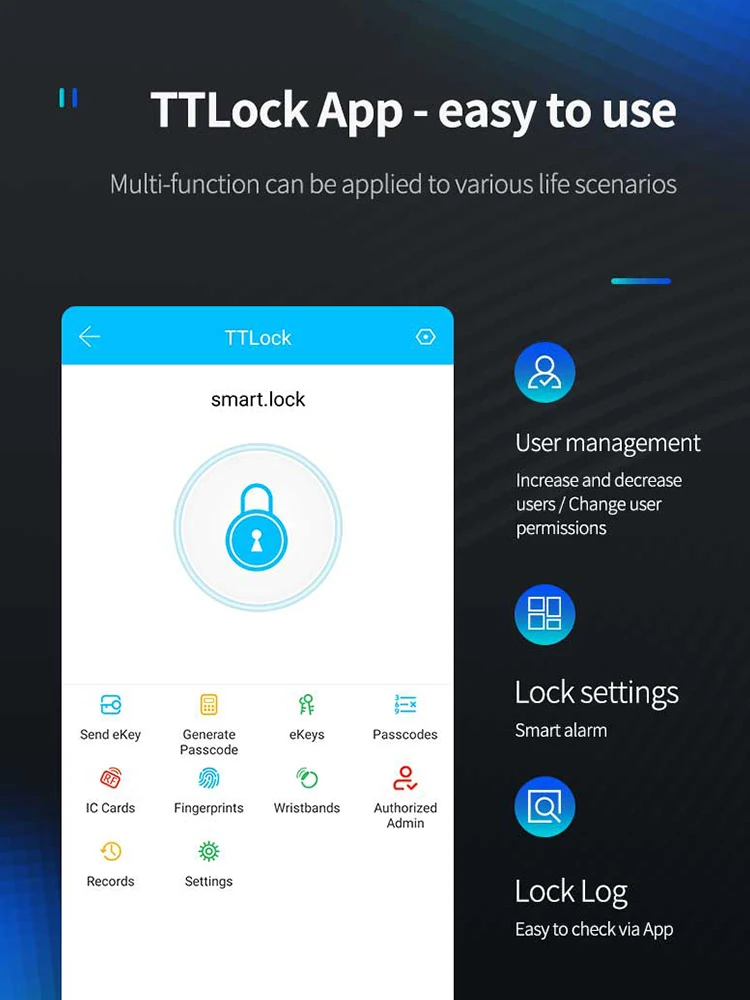 قفل إلكتروني رقمي إلكتروني Hido Wifi Biometric مع تطبيق TTlock قفل ذكي بصمة الإصبع