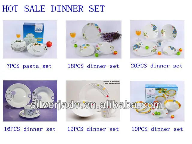 Hot selling customised porcelain 12pcs dinnerware ceramic set/white porcelain cheap tableware dinner set /plate