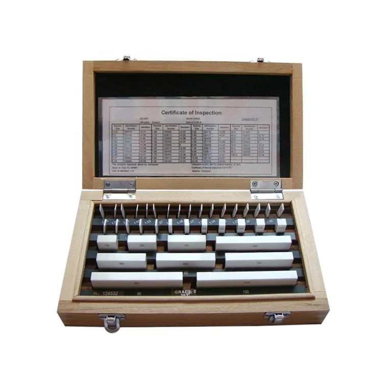 K Grade 0 Grade 1 Grade 38pcs Ceramic Gauge Block Set Caliper Gage Block Setmicrometer Block 1254