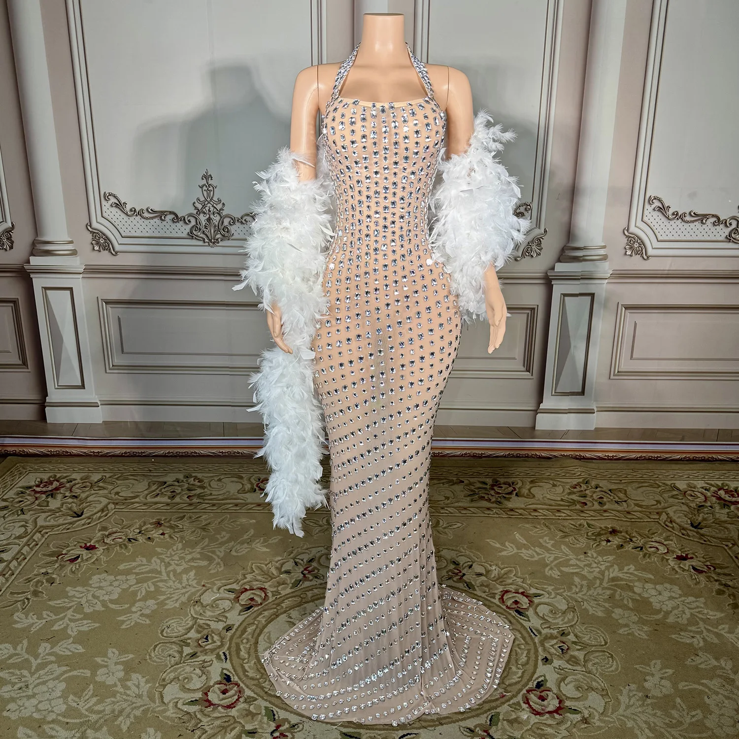 prom dress with fur shawl Wholesale hot elling prom dresses ball gown parkly party dresses women evening elegance for wedding,1 Piece