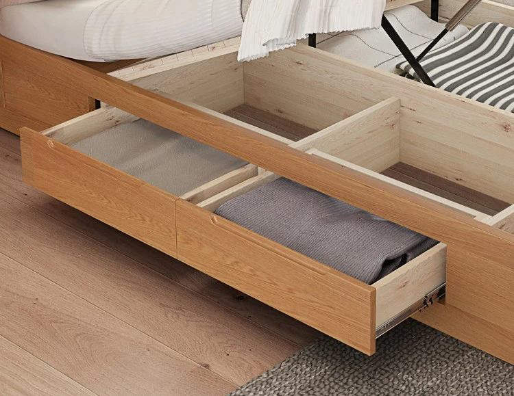 product-BoomDear Wood-High quality wooden home furniture floor wooden bed with storage box solid woo-3