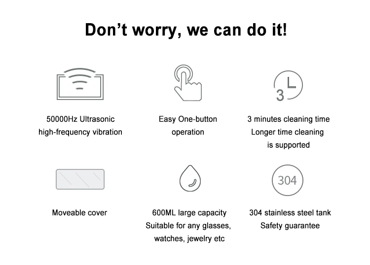 600ML High Frequency Ultrasonic Cleaner Waterproof Ultrasound Sonic Vibrator Cleaning Machine Jewelry Cleaner