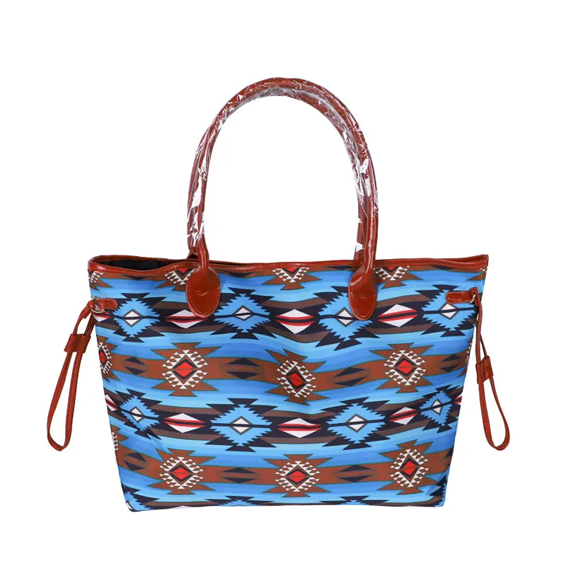 

Wholesale Turquoise Southwest Tribal Canvas Tote Handbag Free Shipping Large Weekend Purse Women Aztec Tote Purse For Lady, As pics