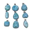 Larimar Assorted Irregular Pendant Necklace shape for Gemstone and Jewelry Design Sterling Silver for women