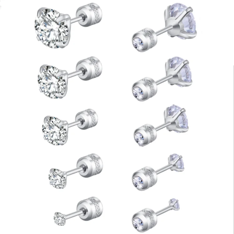 

XuQian Wholesale Stainless Steel Zircon Earring Stud Set for Women