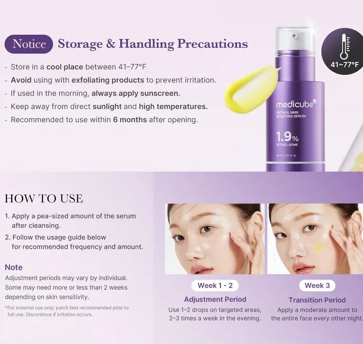 Korean Anti Aging Serum Retinol NMN Boosting Face Serum 30ml Firms ...