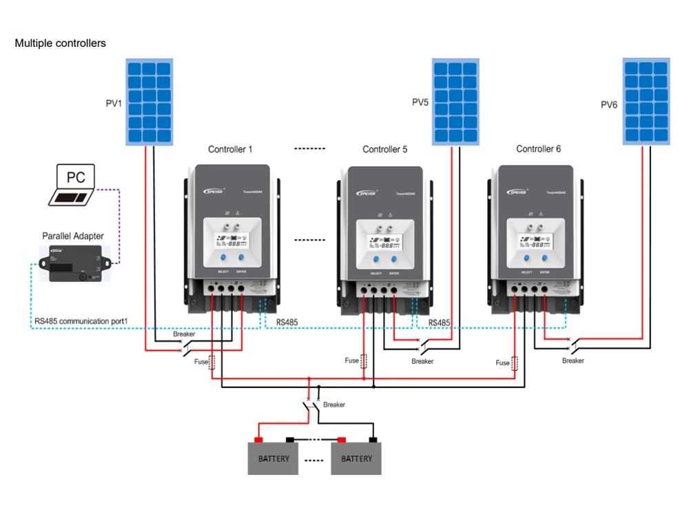 Epever Tracer10420an 12/24v/36/48v 100a 5000 Watt Mppt Solar Charge