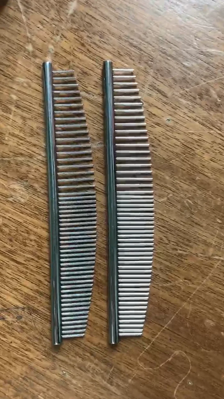 Stainless Curved Comb Half Moon Pet Comb Dog Grooming Scissors With