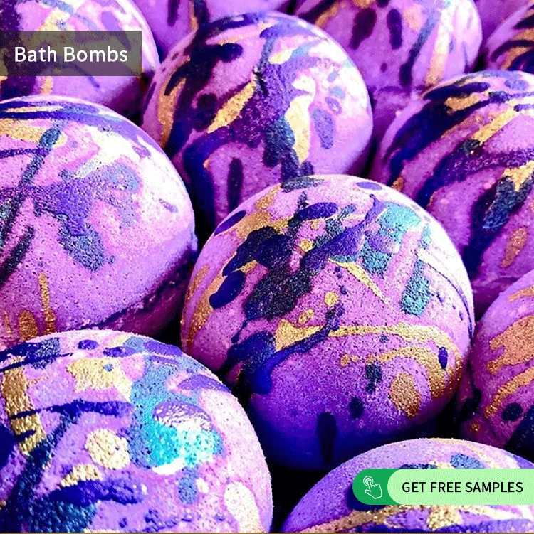 Handmade Cbd Hemp Oil Crystal Sweet Scented Bath Bomb Making Machine Foaming Bath Bubble Fizzy Powder With Surprised