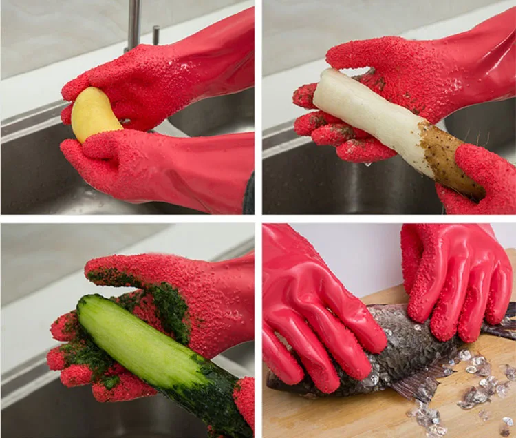 Magic Kichen Cleaning Rubber Peeler / Peeling Gloves For Vegetable