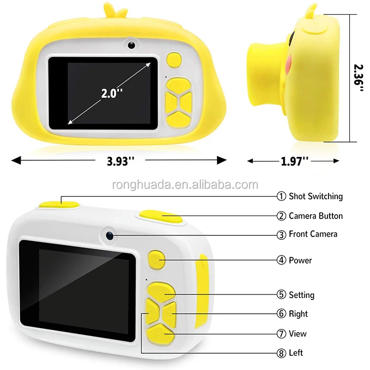 Carton Shockproof Silicone Camera Case WiFi Digital Cam Video Recorder For Kids Toddler