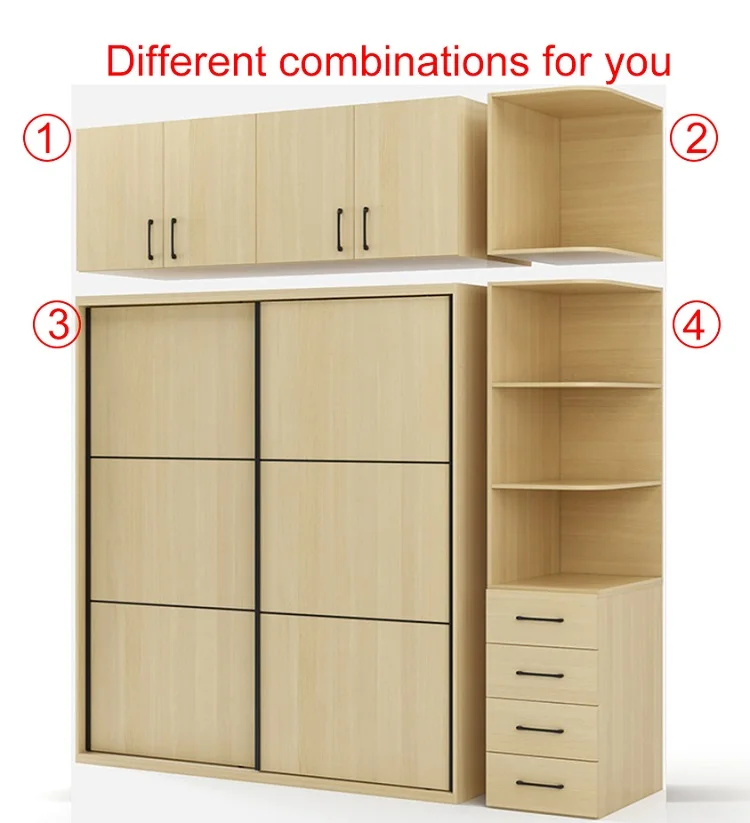 Custom size closet wood door wardrobe cabinet storage and organizers house bedroom set