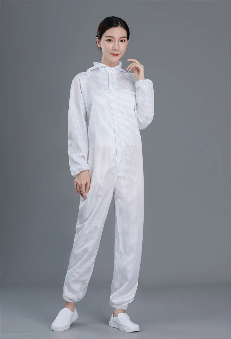 98% 涤纶长丝 2% 导线防静电衣服一件防静电服