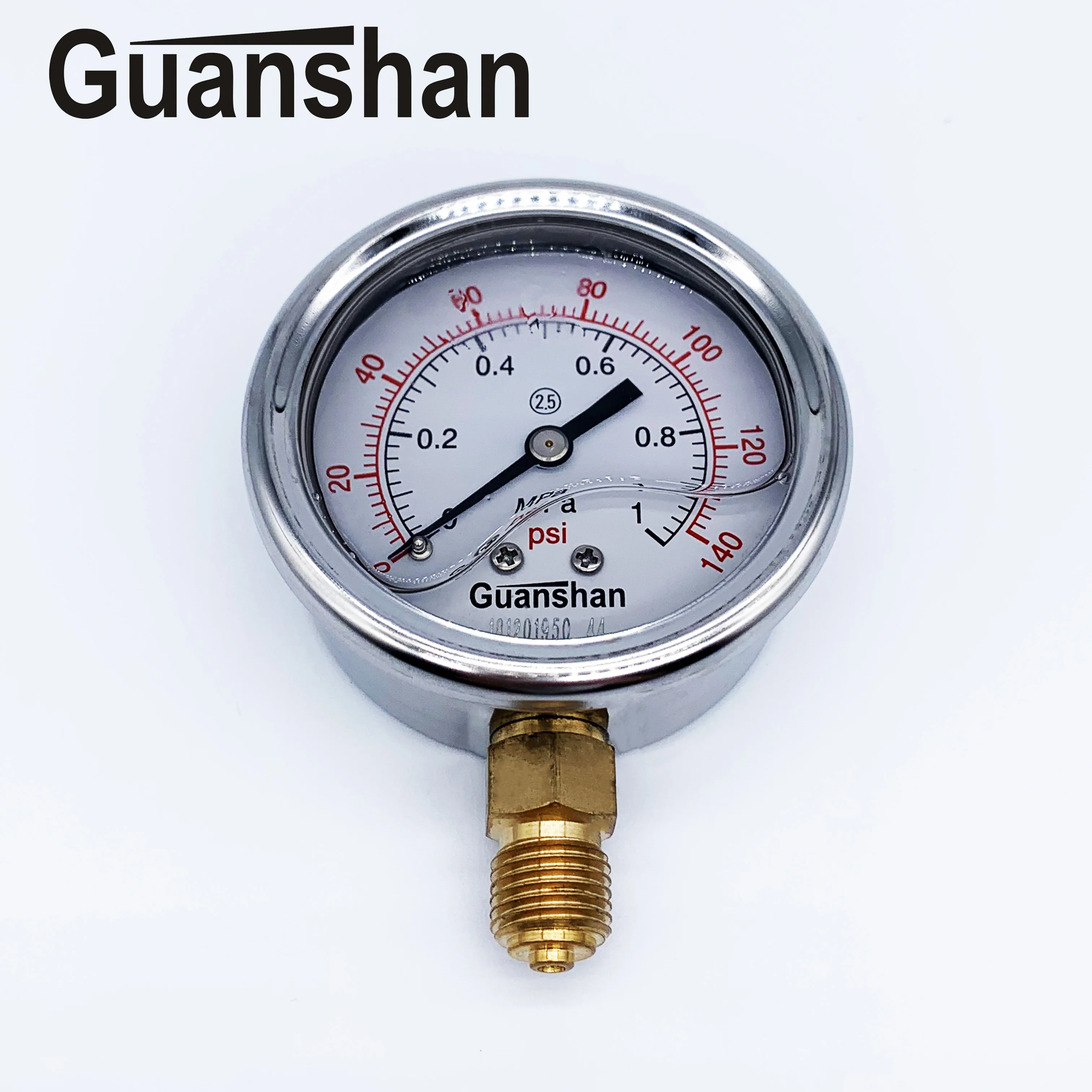Wasser Manometer，Jectse 2 1/4 NPT Dual Scale Kupfer Seitenmontage Druckmessgerät Unterdruckmanometer für Luft Öl Luft und andere Materialien 