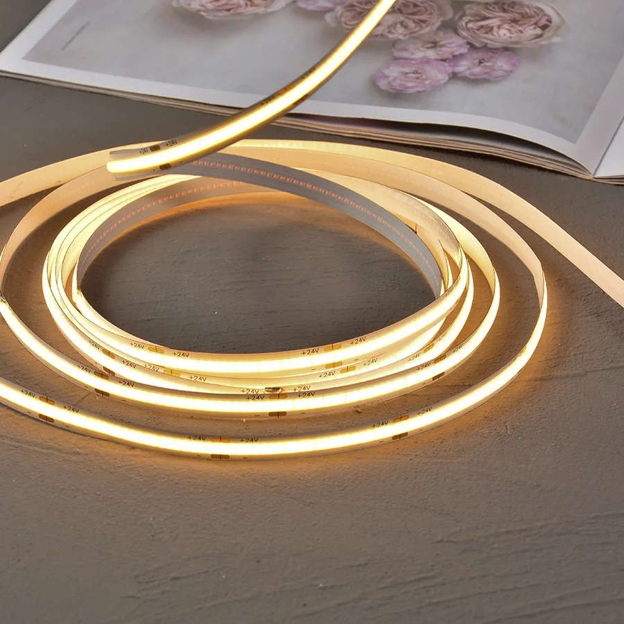 factory direct sale low price 8mm width 480chips/m fob 15w COB led strip light