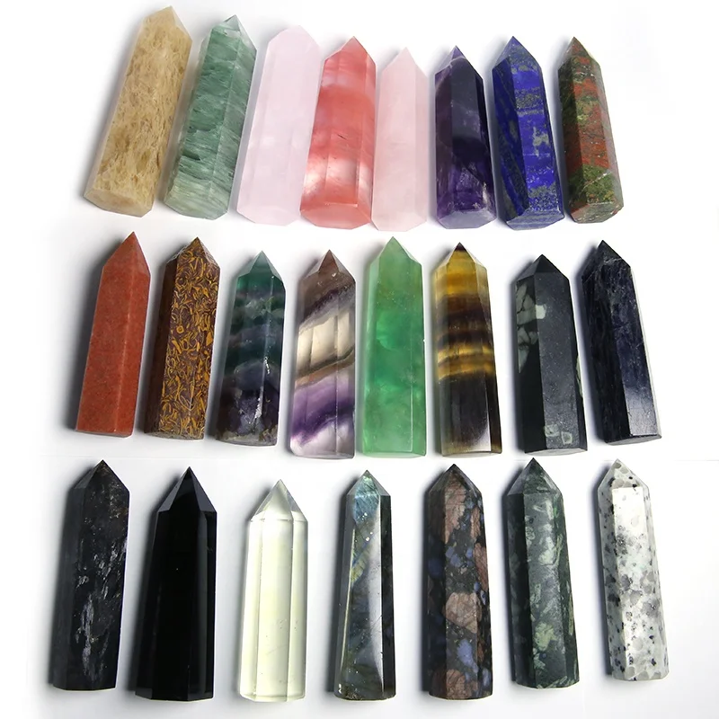 

lapis lazuli citrine amethyst crystal tone quartz obelisk,5 Pieces, Colorful