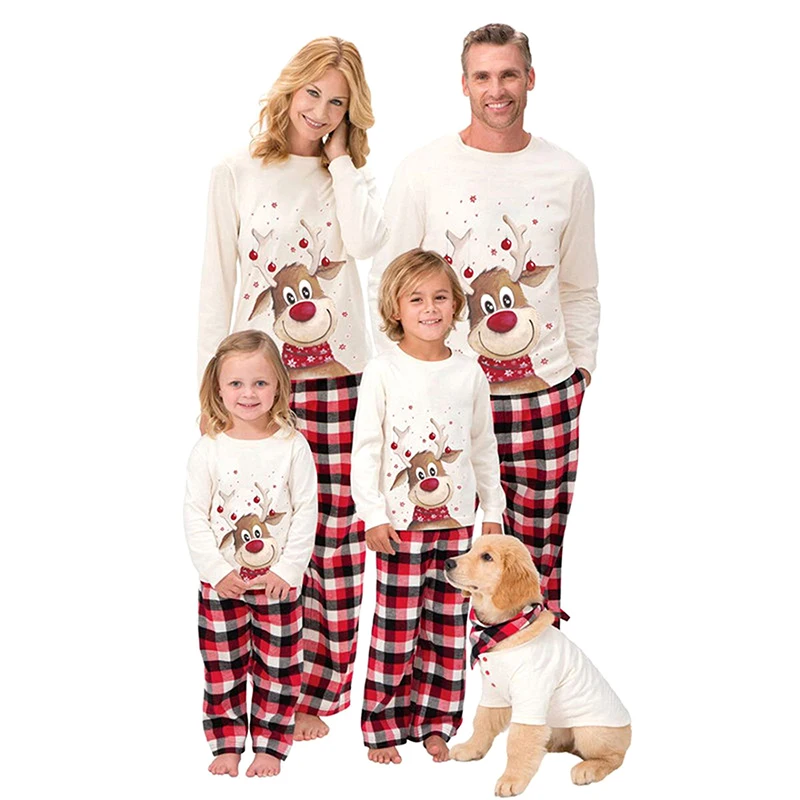 Christmas Family Pajamas Matching Sets Classic Plaid Xmas Sleepwear for Family Mens Womens 
