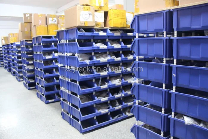 Plastic Stackable And Hanging Bins For Warehouse Storage Racks And 