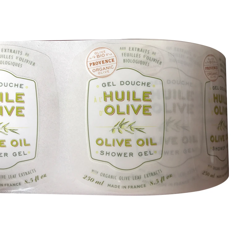 
High Quality Custom Vinyl Clear Sticker Label Waterproof Transparent Pet Label Sticker Dishwashing Liquid Label Design 