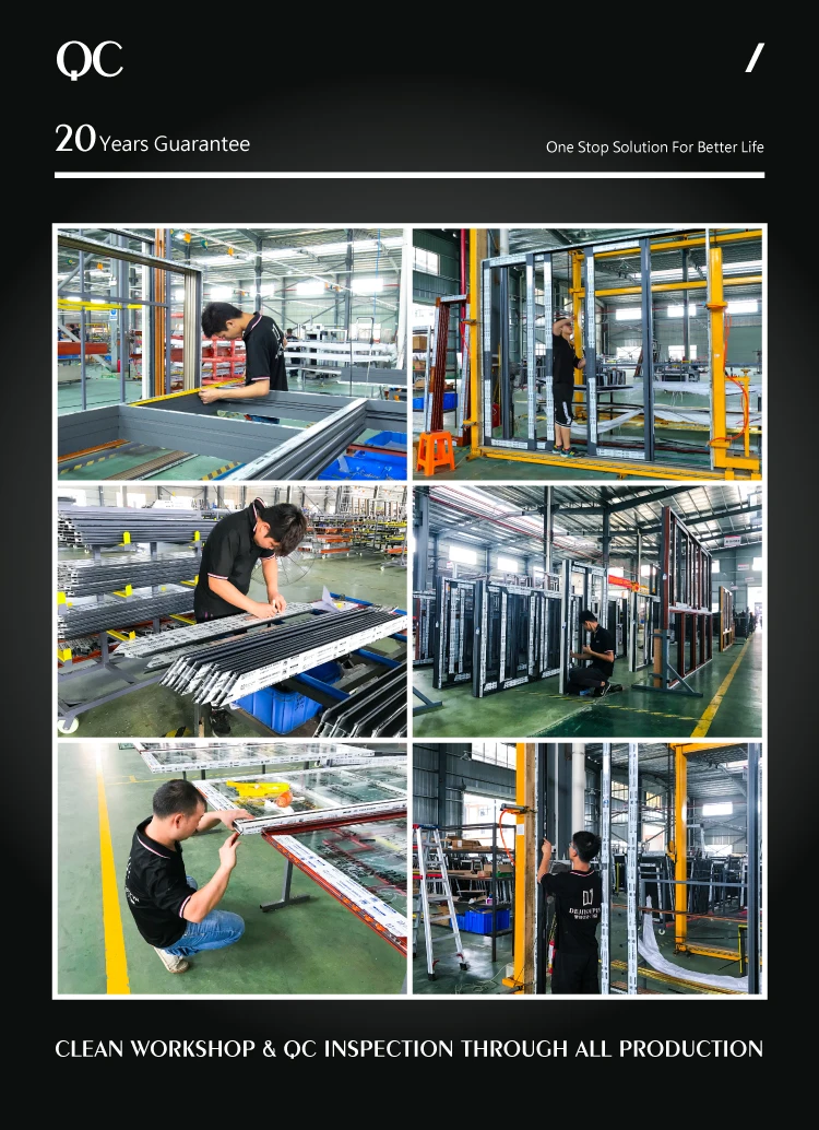 D100b big glass standing prefabricated European standard bulletproof aluminum sliding door and window factory price