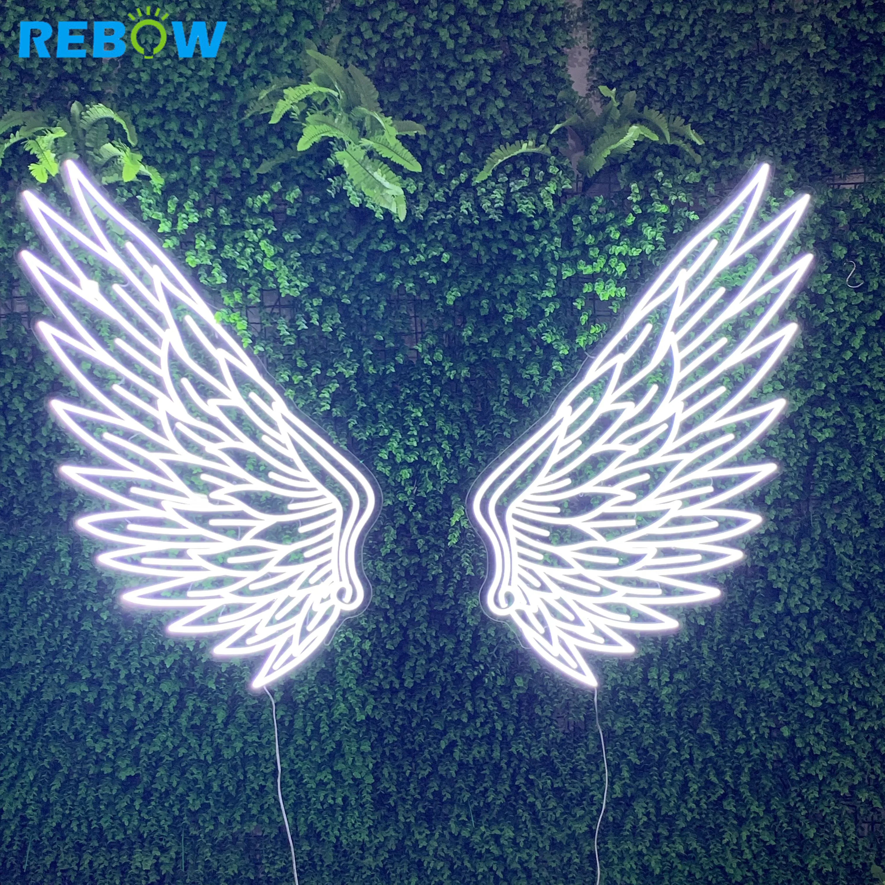 Drop Shipping Customized Angel wings 3D clear acrylic led neon letters sign light decoration electronic signs