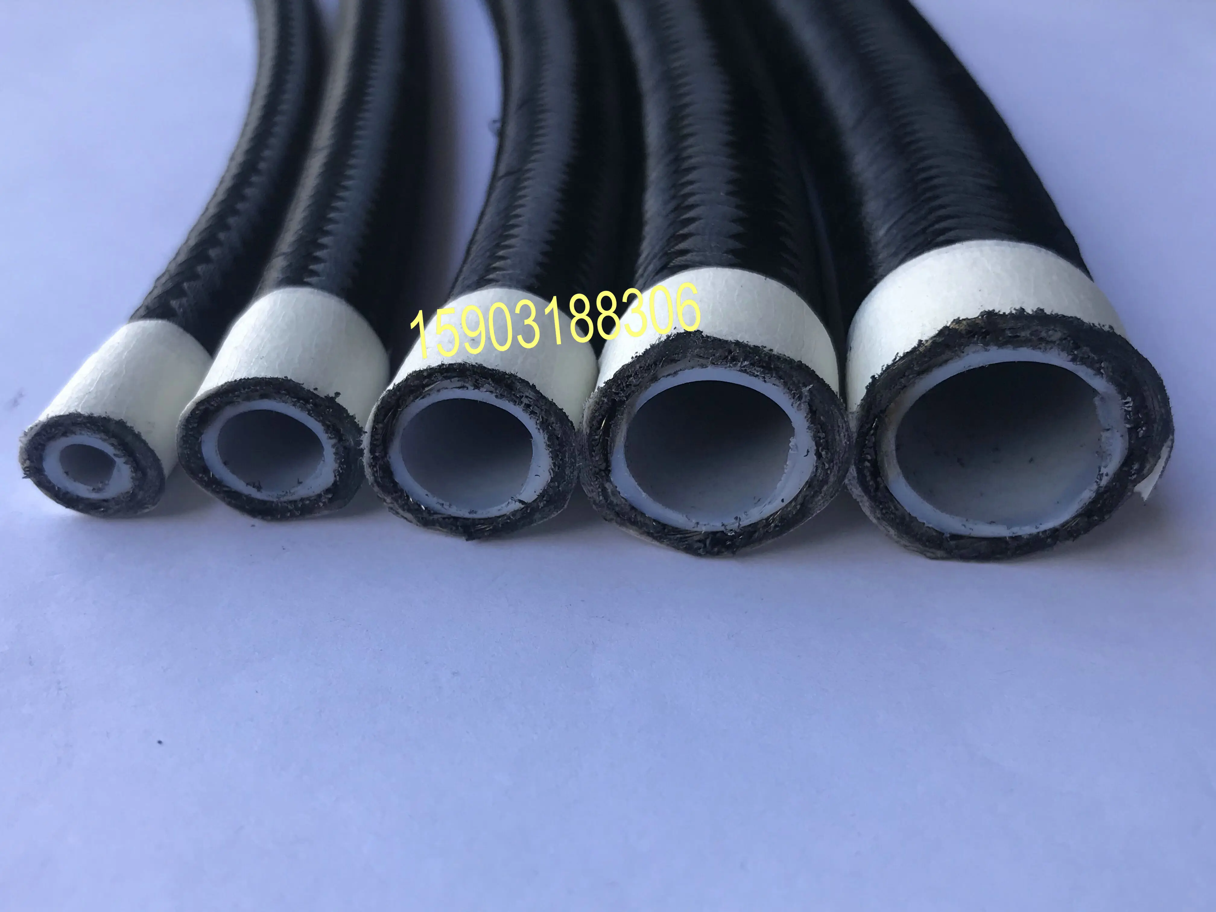 6an High Quality Of An6 Ptfe Inner Tube Black Nylon Overbraided Fuel