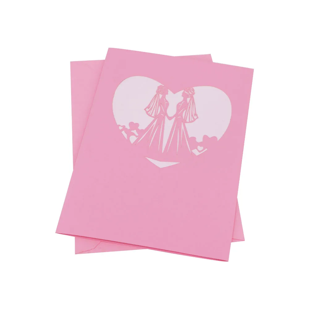 2020 custom craft paper 3d pop up laser cut invitation card design for wedding