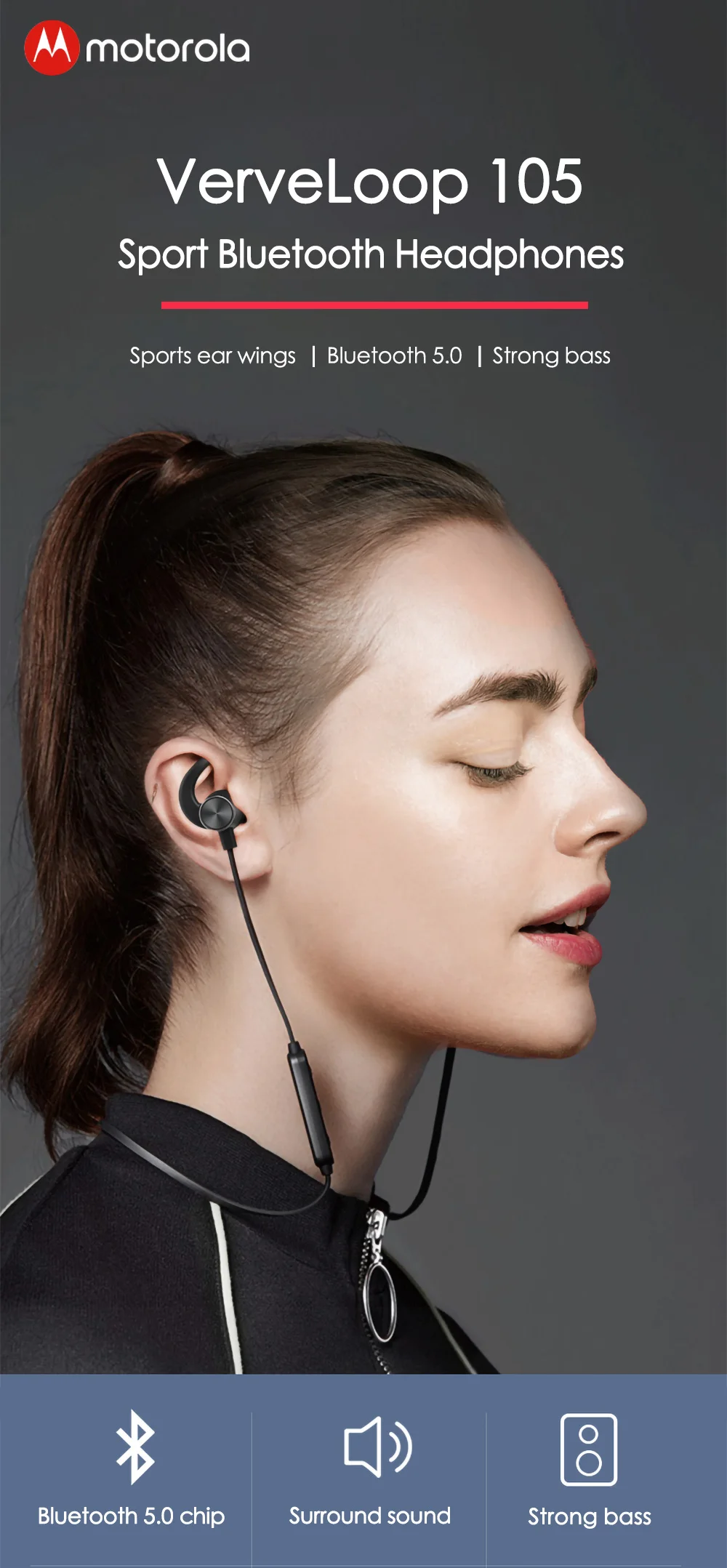 motorola wireless in ear headphones verve loop 105